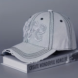 1pc American Retro Lavado y Desgastado Gorra de Béisbol, Hombres y Mujeres Vaquera Suave Gorra Casual, Versátil Gran Circunferencia de la Cabeza Pico de Pato Gorra, de Moda