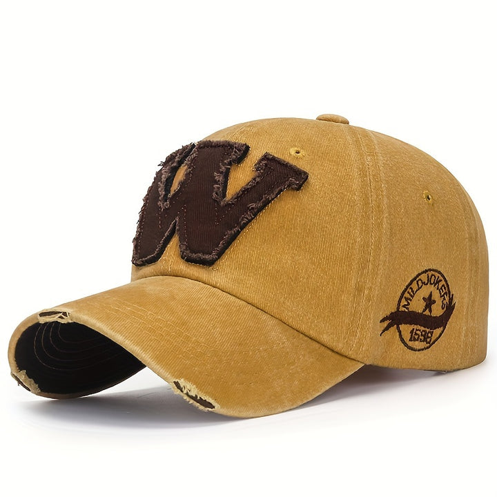 1 gorra de béisbol unisex retro con patrón de letras, gorra con visera ajustable versátil y de moda, opción ideal para el tiempo libre y los viajes