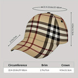 Gorra de béisbol de cuadros divertidos HZLULY - Ajustable, transpirable, de poliéster, ideal para hombres y mujeres, perfecta para la playa y actividades al aire libre, accesorios para la playa | Gorra de cuadros divertidos | Material transpirable