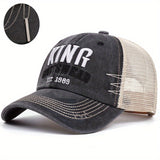 Conjunto de 2 piezas, sombrero + 'Lindos adornos' bordado, sombrero de papá viejo, gorras de béisbol retro para hombres y mujeres, sombrero de sol hip-hop, sombrero de red.