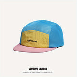 Gorra de Béisbol con Visera Plana y Contraste al Estilo Japonés para Hombres e Mujeres, Gorro Transpirable a la Moda Veraniega