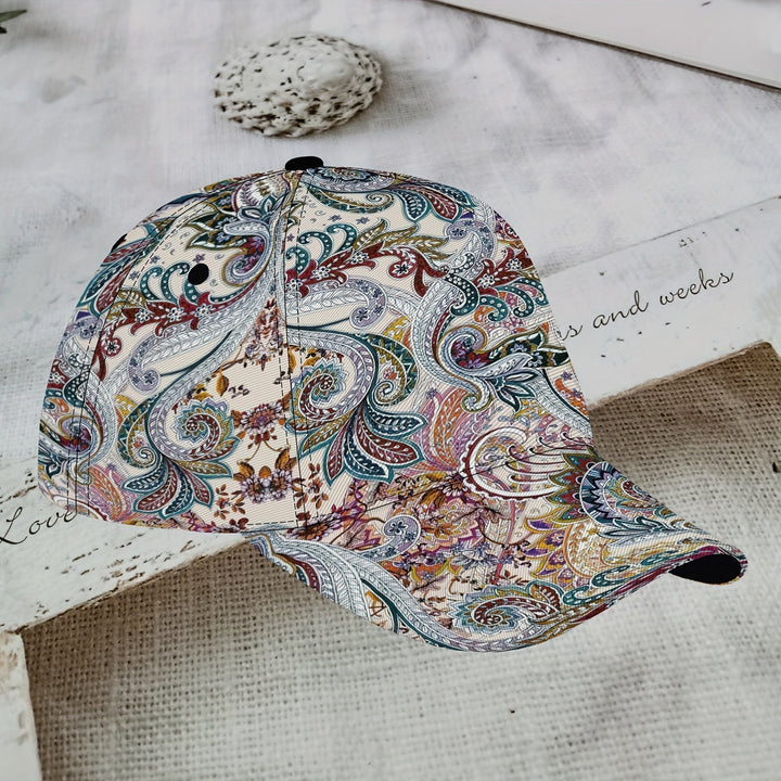Gorra de Béisbol con Estampado Paisley y Floral - Gorra Ajustable Ligera y Transpirable para Deportes, Viajes y Actividades al Aire Libre - Lavable en Máquina, Estilo Elegante - Regalo Ideal para Vacaciones