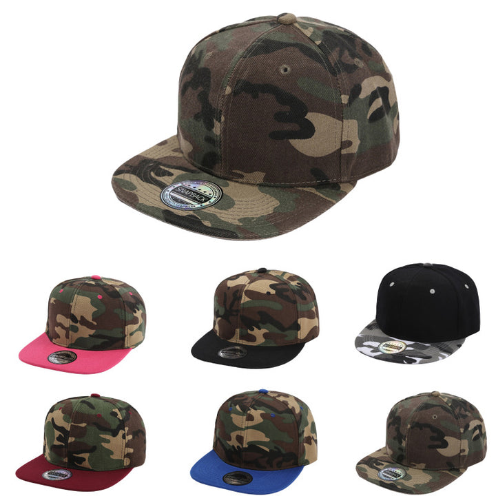 1 gorra de béisbol unisex camuflaje ala plana estilo hip-hop, transpirable y versátil para exteriores con protección solar, venta al por mayor