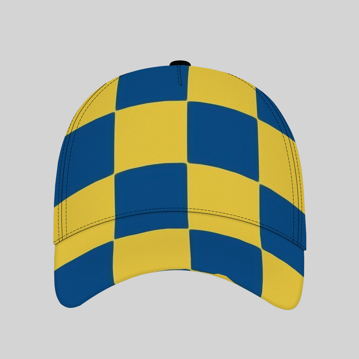 Gorra Snapback Ajustable Ligera con UPF - Gorro de Béisbol a Cuadros Azul y Amarillo para Hombres & Mujeres, Protección al Sol en Exteriores, Playa, Pesca, Ropa Casual Unisex Transpirable (Amarillo/Azul), Gorra para Mujeres, Sombreros, Sombrero de Copa pa