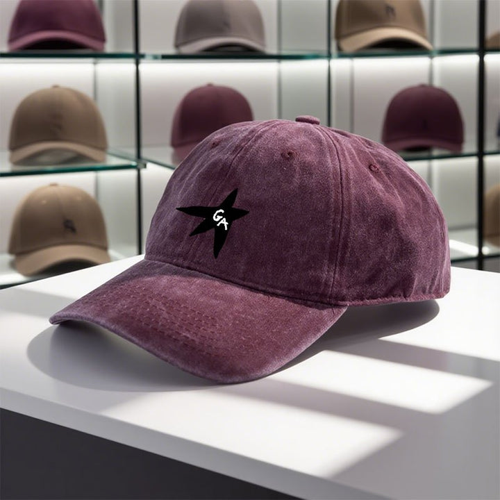 1pc Gorra de Béisbol Estampada con Diseño Grunge Ajustable - Poliéster Ligero Lavable a Máquina, Sombrero Deportivo Casual Unisex para Hombres y Mujeres, Accesorio Duradero y Moderno para Looks Diarios