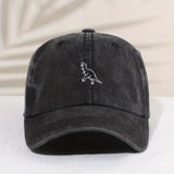1 Gorra De Béisbol Con Bordado De Dinosaurio Retro Lavado Para Niños, Sombrilla Con Protección Solar, Sombrero De Lengua De Pato Que Combina Con Todo A La Moda