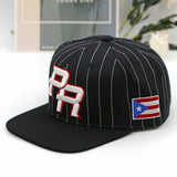 Gorra de béisbol unisex ligera con la bandera de Puerto Rico y bordado - Diseño vibrante de molino de viento, ajustable con cierre, cómodo para todas las estaciones, 56-60 pulgadas, negro con rayas rojas y blancas y parche de la bandera de Puerto Rico,...