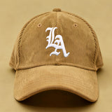 Gorra de béisbol unisex con letras de LA - Snapback ajustable transpirable, gorro ligero de verano para hombres y mujeres, perfecto para golf, ropa casual y eventos temáticos, accesorio de golf, diseño bordado