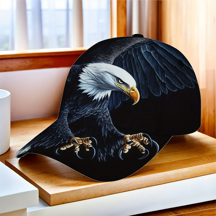 1 gorra de béisbol con emblema de águila para hombres y mujeres - Gorra ligera ajustable para exteriores con diseño audaz de águila, plegable para senderismo, deportes y uso casual - Gorra unisex para hombres y mujeres, duradera y fácil de cuidar (lavado