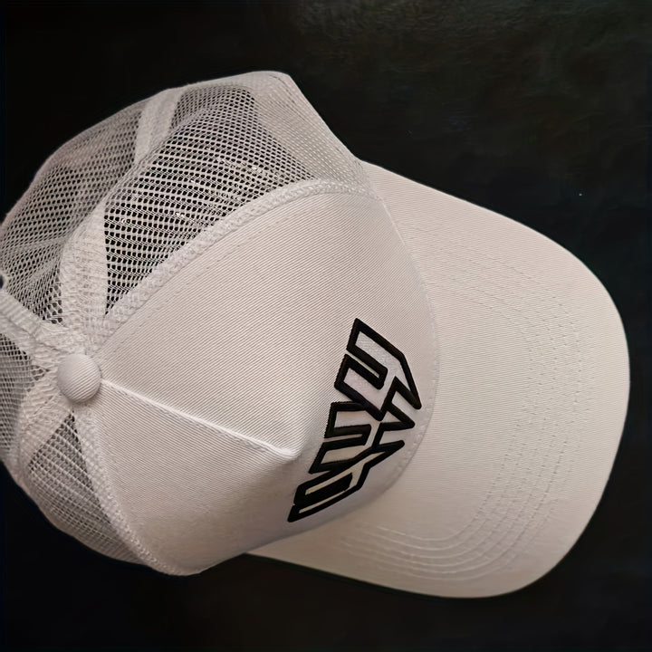 Gorra de Béisbol Ajustable Unisex Blanca con Logo '444' - Parte Trasera de Malla Transpirable, Diseño 3D/Punto de Colcha, Gorra de Poliéster en Blanco y para Atuendos Casuales, Acción de Gracias y Ropa casual (Lavable a Mano)