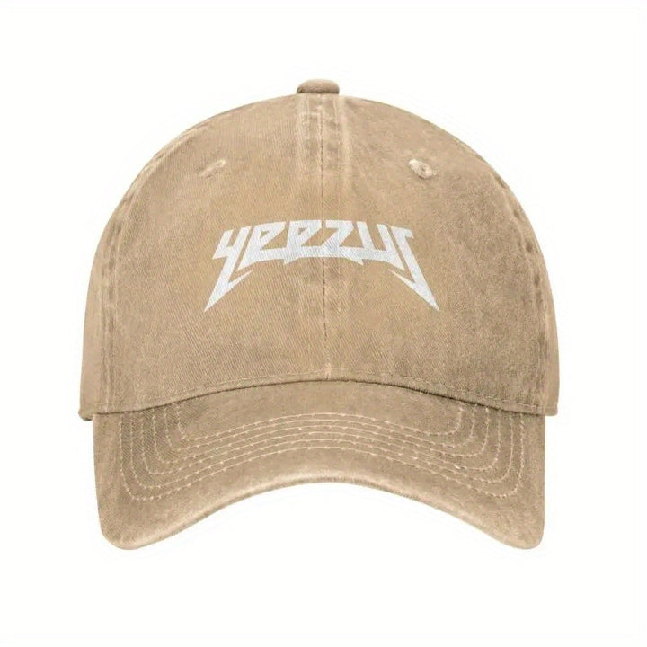 Gorra de Béisbol Yee Zus Blanca para Hombres y Mujeres - Gorra Unisex Retro con Letras Atrevidas, Revestimiento PVC Transpirable, Cierre Ajustable Snapback, Lavable a Máquina para Exteriores, Halloween, Pascua, Carnaval y Uso Diario, Accesorio Festivo, Di