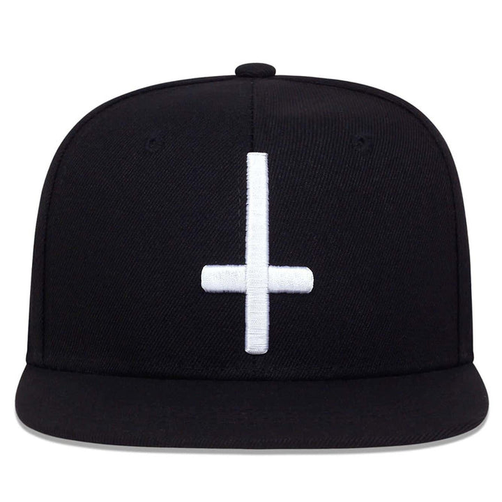 Gorra hip hop para hombre con bordado de cruz, ajustable, ideal para actividades al aire libre, perfecta para paseos en primavera y otoño, viajes y playa