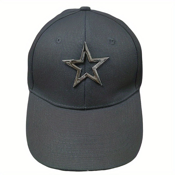 Gorra De Béisbol Con Estrella Hueca, Simple Y Versátil, Unisex, Con Visera Ajustable Y Protección Solar, Estilo De Gorra De Papá
