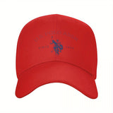 Gorra de béisbol ajustable U.S. Polo Assn. Since 1890, con protección solar, estilo deportivo clásico, 1 unidad en poliéster blanco con estampado rojo y azul, ideal para actividades al aire libre, regalo perfecto para hombres y mujeres