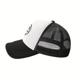 1 pieza de gorra de béisbol de malla de organización de surf WSL - Gorra ajustable transpirable con diseño de onda geométrica, gorra casual para todas las estaciones unisex para hombres y mujeres, blanco y negro, perfecta para actividades al aire libre, p