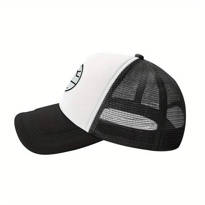 1 pieza de gorra de béisbol de malla de organización de surf WSL - Gorra ajustable transpirable con diseño de onda geométrica, gorra casual para todas las estaciones unisex para hombres y mujeres, blanco y negro, perfecta para actividades al aire libre, p