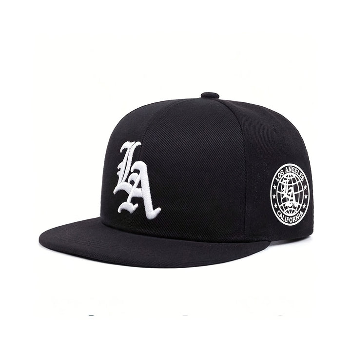 Gorra de béisbol unisex Twostyles - Diseño bordado 'LA' transpirable, Snapback ajustable, Estilo retro negro, Adecuada para deportes al aire libre y uso casual, Sombrero para el sol, Ajustable, Sombrero para exteriores, Look deportivo, Construcción durade