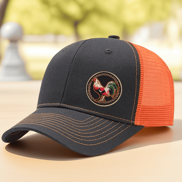 Gorra de béisbol deportiva para hombre con estampado de gallo, de malla transpirable y ajustable, ideal para pesca y actividades al aire libre, con visera curva, unisex