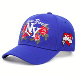 Gorra de béisbol bordada de acrílico de Nueva York, estilo casual, construcción ligera de PE, patrón de alfabeto, con relleno de fibra de poliéster, para hombres y mujeres, lavable a mano.
