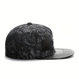 Gorra de béisbol de ala plana hip-hop para hombre - Poliéster transpirable, diseño cómodo de streetwear con patrones intrincados, perfecta para outfits casuales y deportivos, gorro casual | Gorra de moda | Sombrero duradero