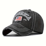 Gorra de Béisbol Americana Retro Lavada con Bordado, Parche Apliqué y Visera Revestida