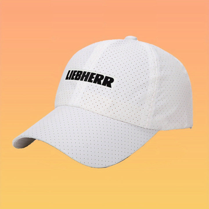 Gorra Liebherr de secado rápido con diseño de malla, ajustable, fibra de poliéster, ideal para actividades al aire libre,  y todas las estaciones