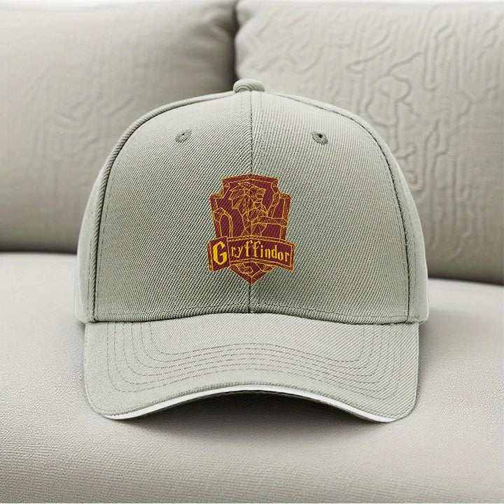 1 pieza de sombrero de camionero WB Harry Potter - Sombrero ajustable con cierre de plástico y cimera dorada de Gryffindor, sombrero ligero de protección solar para hombres y mujeres, sombrero casual negro para correr, fiestas, eventos temáticos - Regalo