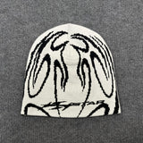 Gorra tejida estilo Y2K con estampado hip-hop para hombres y mujeres, gorro deportivo casual sin visera