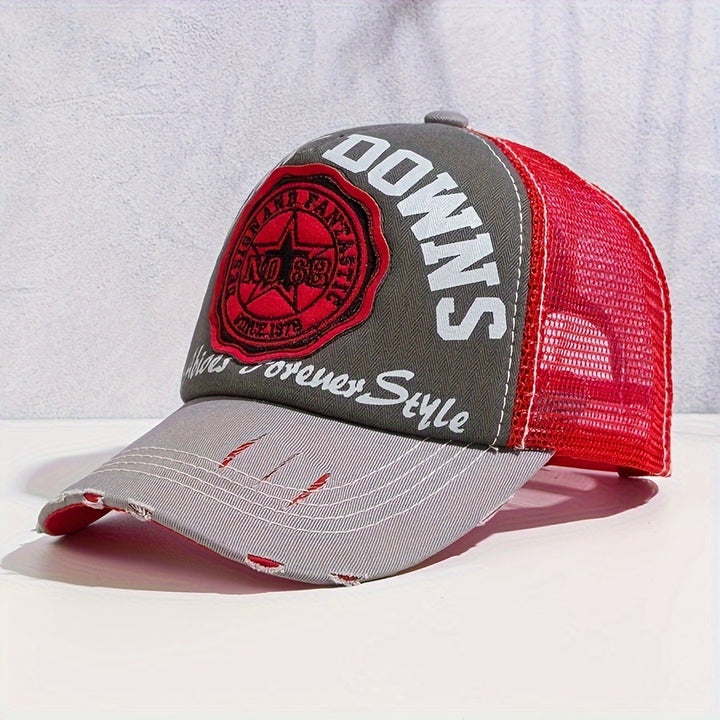 Gorra de Béisbol Ligera para Hombres - Diseño Elegante en Dos Tonos y Rojo con Parte Trasera Transpirable, Ala Ancha para Deportes al Aire Libre y Uso Casual, Accesorio para Todas las Estaciones