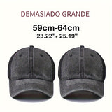 Tela. 2 piezas Extra Grandes XXL Gorras de Béisbol de Malla Negra para Hombre y Mujer - Gorras de Camionero Ligeras y Transpirables con Cierre Ajustable Snapback, Diseño Negro Lavado, Estilo Casual, Malla. Tela.