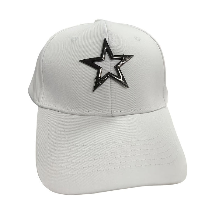 Gorra De Béisbol Con Estrella Hueca, Simple Y Versátil, Unisex, Con Visera Ajustable Y Protección Solar, Estilo De Gorra De Papá