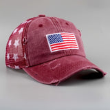Gorra de Béisbol Unisex con Bandera Americana - Visor de Malla Estilosa y Sencilla, Sombrero de Ala Curvada para Deportes al Aire Libre y Fitness. Idea de Regalo Perfecta para Papá
