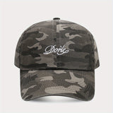 Gorra de béisbol de camuflaje americana para mujeres, lavada y desgastada, suave, transpirable, ajustable, poliéster, con detalles de bordado, estilo vintage para ropa de trabajo masculina.