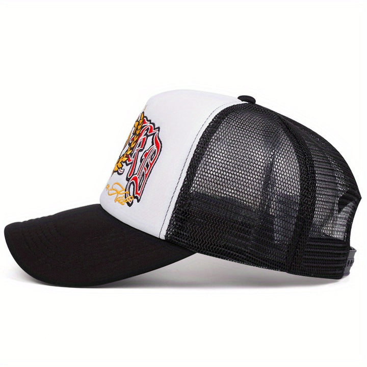 Conjunto de 2 piezas, sombrero + 'adornos', gorra de béisbol bordada con insignia de letra de estilo europeo y americano, gorra de camión de calle transpirable para hombres y mujeres.