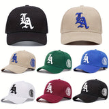 Gorra Snapback Unisex 100% Acrílica con Bordado de LA para Hombres y Mujeres, Ajustable Ligera Gorra de Béisbol Casual con Diseño de Alfabeto, Lavable a Mano Sombrero de Moda para Protección Solar
