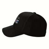 1pc Gorra de Béisbol del Club Atlético The Blue Cross - Ajustable, Gorra de Sol de Poliéster Transpirable con Visera Curva para Hombres y Mujeres, Visera Casual Y2K Ligera, Negra con Rayas Azules y Blancas, Diseño de Logo, Gorra de Sol Casual | Visera | T