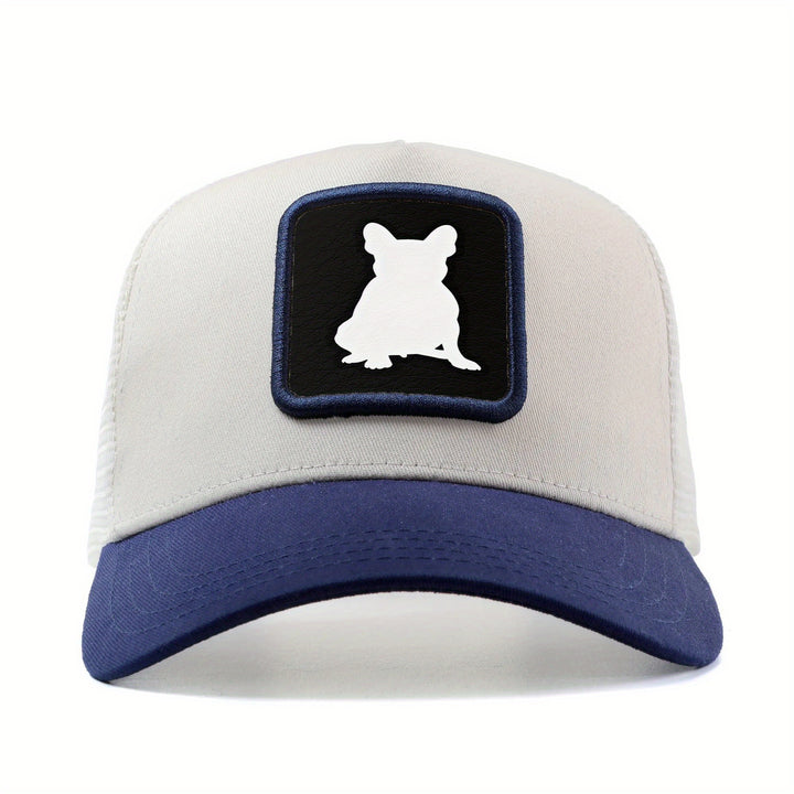 Gorra de béisbol para hombres y mujeres con malla trasera, gorra ajustable estilo French Bulldog Head Tilt, gorra de camionero hip hop anime cartoon, gorra transpirable de verano para exteriores