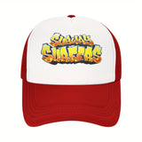 Sombrero de camionero para Subways Surfers unisex - Espalda de malla ajustable, diseño de dibujos animados vibrante, amarillo y blanco, perfecto para el verano, la pesca y las actividades al aire libre, calzado ajustable | Gorra gráfica vibrante | Sombrer
