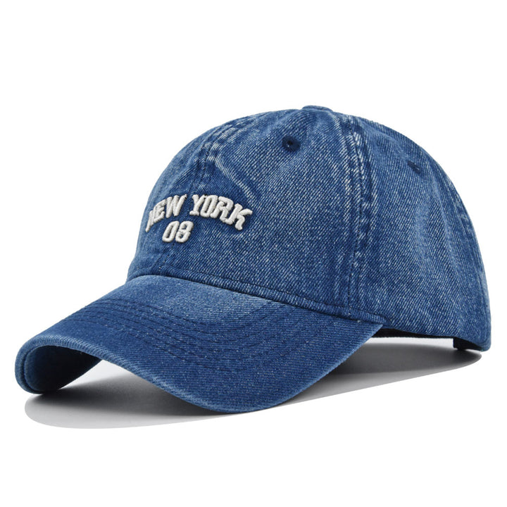 1 Gorra de béisbol de mezclilla New York 09 con estilo de logo de ciudad retro americana | Imprescindible para entusiastas de la moda retro y seguidores del estilo urbano, salidas diarias, atuendos de escena urbana, ajustable, cierre a presión