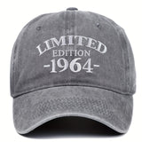 Gorra de Béisbol Bordada Edición Limitada 1964, Visera Curva Ajustable, Ideal para Uso Casual y Ocasiones Especiales como el Día de la Madre/Día del Padre, Apta para Hombres y Mujeres