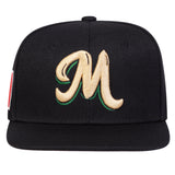 Gorra de béisbol con bandera de México y logo 'M' para hombre, 1 unidad, ajustable, ligera de poliéster, ideal para viajes, playa y uso casual (negro/verde/rojo), accesorio para exteriores, diseño con letras detallado