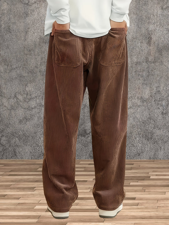 Pantalones de mezclilla de hombre, ajuste holgado, comodidad para todas las estaciones, bolsillos, tejido no elástico, ropa casual | Pantalones de ajuste holgado | Estilo casual