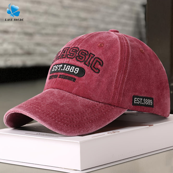 Gorra de Béisbol Estilo Coreano con Bordado para Parejas, Sombrero Duckbill Unisex Desgastado y Protección Solar para Primavera/Otoño