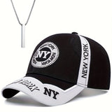 2 piezas Gorra de Béisbol con Estampado Táctico Camuflaje NY y Colgante Faith Bar para Hombres, Adecuada para Escalada, Accesorios de Ciclismo, Fiesta de Navidad