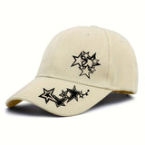1 Gorra de Béisbol Negra con Estrella Blanca - Ligera, Ajustable Snapback para Hombres y Mujeres, Visera Curva, Streetwear, Deportes, Casual Talla Única para Uso Diario al Aire Libre