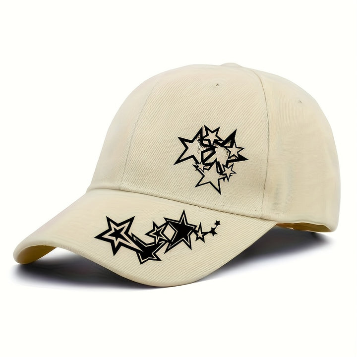 1 Gorra de Béisbol Negra con Estrella Blanca - Ligera, Ajustable Snapback para Hombres y Mujeres, Visera Curva, Streetwear, Deportes, Casual Talla Única para Uso Diario al Aire Libre