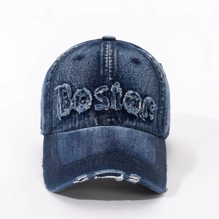 1 pieza, gorra de béisbol de Boston desgastada para mujer, gorra ajustable y ligera para papá con diseño bordado, para viajes y uso casual, gorra de uso casual | Gorra de estilo urbano | Gorra de poliéster