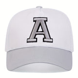 Gorra de Béisbol Bordada con Letra A para Mujer, Sombrero Deportivo de Cinco Lados Ajustable Casual para Viajes al Aire Libre y Playa en Primavera y Otoño