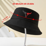Gorra Unisex Ajustable Negra con Logo de Toro Rayo Rojo - Gorro Estiloso para Pesca, Camping y Playa, Regalo Ideal para Hombres y Mujeres, Gorra Trucker Primavera-Verano, Tela No Elástica