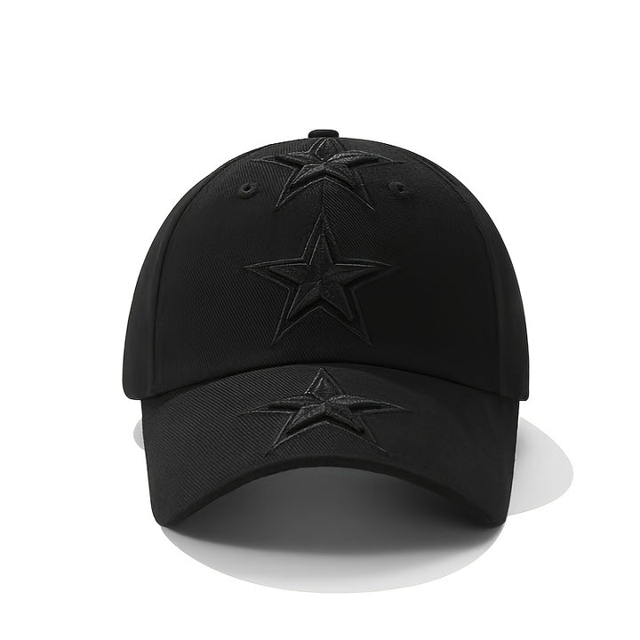 1pc Gorra de Béisbol Moderna con Estrellas Bordadas en 3D - Diseño y Blanco, Ajustable Snapback Ligero para Uso Casual Unisex, Cómoda Todo el Año, Accesorio Deportivo Duradero, Estilo Streetwear, Bordado de Alta Calidad, Ideal para Amantes del Modo